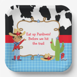 アフリカ系アメリカ人カウボーイウェスタン誕生日パーティー ペーパープレート