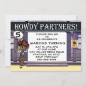 アフリカ系アメリカ人カウボーイ誕生日パーティー 招待状 (正面)