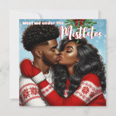 アフリカ系アメリカ人カップルのクリスマスミスタントーキス シーズンカード (正面)