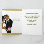 アフリカ系アメリカ人カップル記念日カード カード (内部)