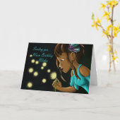 アフリカ系アメリカ人ガールとタンデロン カード (黄色い花)