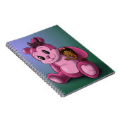 アフリカ系アメリカ人ガールとピンクテディベア ノートブック (右側)