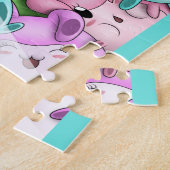 アフリカ系アメリカ人ガールとブンニー ジグソーパズル (側面)