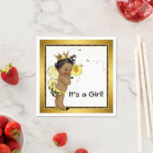 アフリカ系アメリカ人ガールのまわりにベビーシャワー スタンダードカクテルナプキン (インサイチュ)