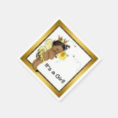 アフリカ系アメリカ人ガールのまわりにベビーシャワー スタンダードカクテルナプキン (角)