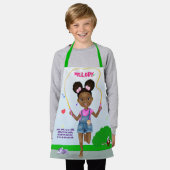 アフリカ系アメリカ人ガールジャンプロープ エプロン (着用した状態)