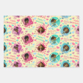 アフリカ系アメリカ人ガールズイエロー背景 ラッピングペーパーシート (正面3)