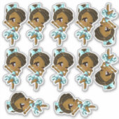 アフリカ系アメリカ人ガールズシール シール (正面)