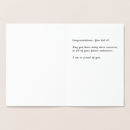 アフリカ系アメリカ人ガールズ金ゴールド卒業 箔カード (内部)