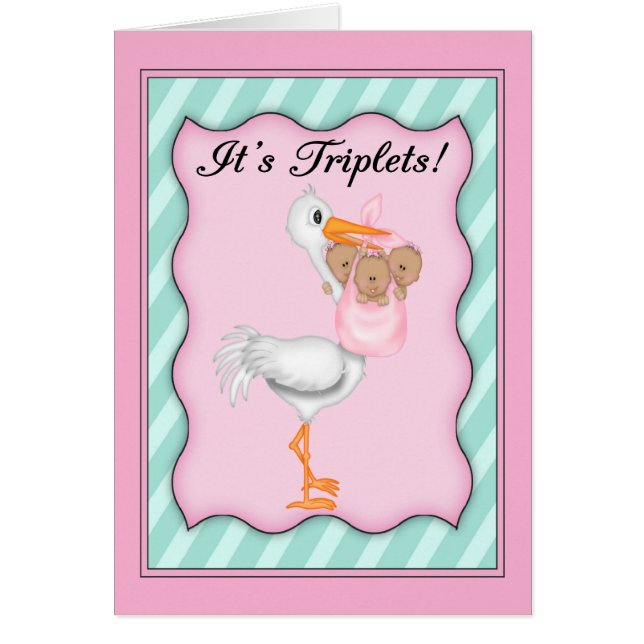 アフリカ系アメリカ人ガールトリプレットとコウノトリ (正面)