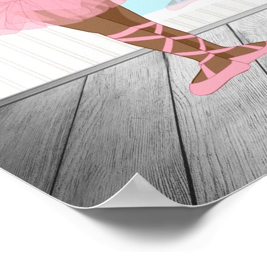 アフリカ系アメリカ人ガールバレリーナのポスター ポスター (角)