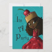 アフリカ系アメリカ人ガールバースデーパーティー 招待状 (正面)