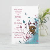 アフリカ系アメリカ人ガールバースデーパーティー 招待状 (スタンド正面)