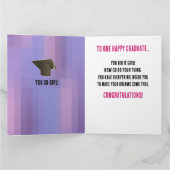 アフリカ系アメリカ人ガールピンクフローラ卒業 カード (内部)