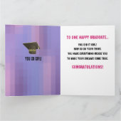 アフリカ系アメリカ人ガールピンクフローラ卒業 カード (内部)