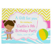 アフリカ系アメリカ人ガールプールパーティーバッシュありがとう ラージペーパーバッグ (裏面)