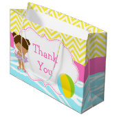 アフリカ系アメリカ人ガールプールパーティーバッシュありがとう ラージペーパーバッグ (正面アングル)