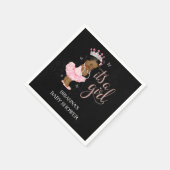 アフリカ系アメリカ人ガールベビーシャワーナプキン スタンダードカクテルナプキン (角)