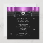 アフリカ系アメリカ人ガールベビーシャワーパーティーピンク 招待状 (裏面)