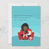 アフリカ系アメリカ人ガールムービー夜の宿泊パーティー 招待状 (裏面)