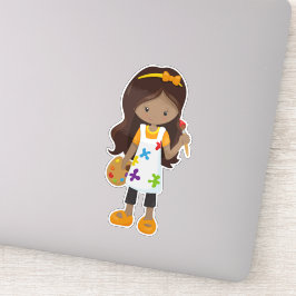 アフリカ系アメリカ人ガール絵画、画家、ブラシ シール