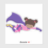 アフリカ系アメリカ人ガール、ケープスーパーヒーローガール シール (シート)