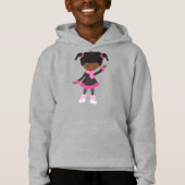 アフリカ系アメリカ人ガール、氷スケートで滑るガール、かわいいガール (正面)