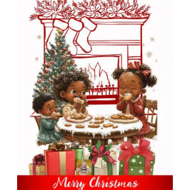 アフリカ系アメリカ人キッズクリスマスカード カード