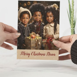 アフリカ系アメリカ人キッズクリスマスカード シーズンカード