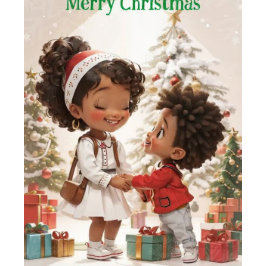 アフリカ系アメリカ人キッズメリークリスマス シーズンカード