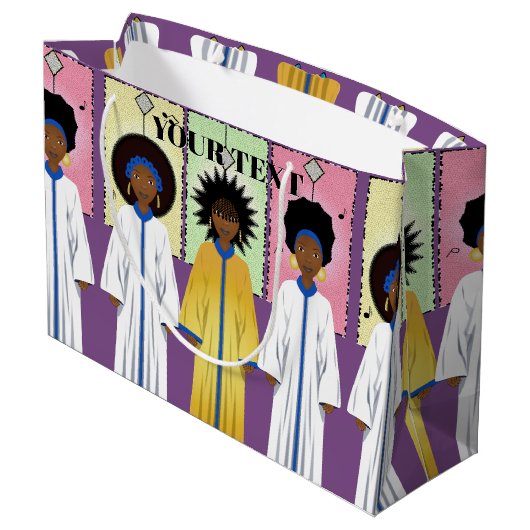 アフリカ系アメリカ人キャロラーズシンガークリスマスコーラス ラージペーパーバッグ (裏面アングル)