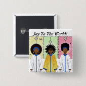 アフリカ系アメリカ人キャロラーズシンガークリスマスコーラス 缶バッジ (正面&裏面)