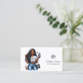 アフリカ系アメリカ人クラフトクイーンエンパワーメントデザイン 名刺 (スタンド正面)