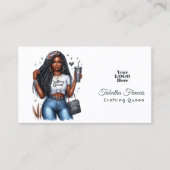 アフリカ系アメリカ人クラフトクイーンエンパワーメントデザイン 名刺 (正面)