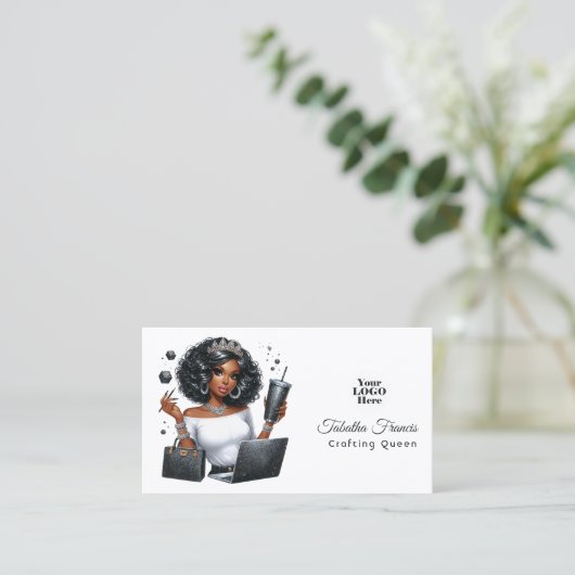 アフリカ系アメリカ人クラフトクイーンデザイン 名刺 (スタンド正面)
