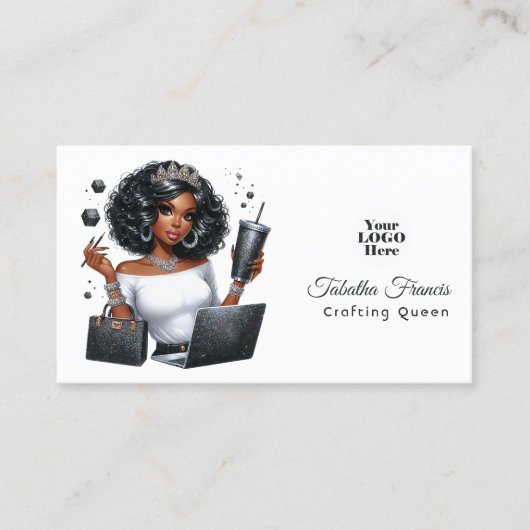 アフリカ系アメリカ人クラフトクイーンデザイン 名刺 (正面)