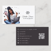 アフリカ系アメリカ人クラフトクイーン感動的 名刺 (正面/裏面)