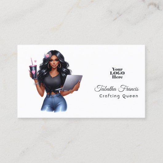 アフリカ系アメリカ人クラフトクイーン感動的 名刺 (正面)
