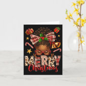 アフリカ系アメリカ人クリスマスアフリカ系ブラック女性ママ カード (黄色い花)