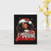 アフリカ系アメリカ人クリスマスアフリカ系ブラック女性ママ カード (黄色い花)