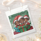 アフリカ系アメリカ人クリスマスエルフ フェイバーバッグ (クリップ留めされた状態)