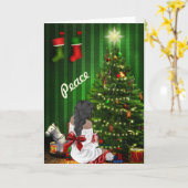 アフリカ系アメリカ人クリスマスカード カード (黄色い花)