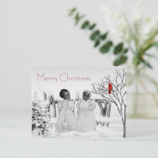 アフリカ系アメリカ人クリスマスカード シーズンポストカード (スタンド正面)