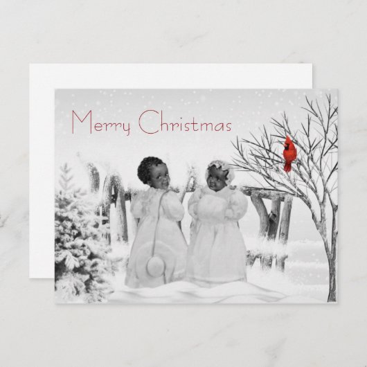 アフリカ系アメリカ人クリスマスカード シーズンポストカード (正面/裏面)