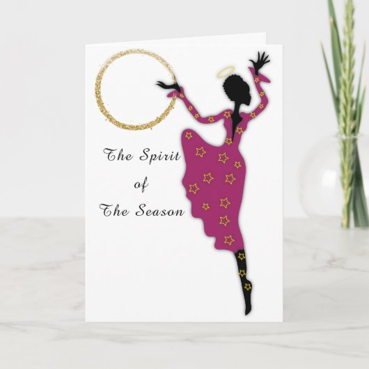 アフリカ系アメリカ人クリスマスカード 招待状 (正面)