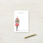 アフリカ系アメリカ人クリスマスガールプレゼント投稿 ポストイット (デスク上)