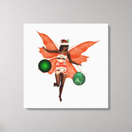 アフリカ系アメリカ人クリスマスフェアリーのキャンバスウォールアート キャンバスプリント