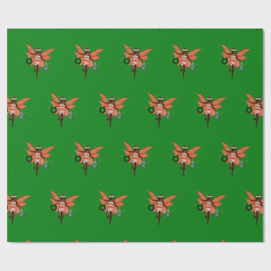 アフリカ系アメリカ人クリスマスフェアリーラッピング紙 ラッピングペーパー (フラット)