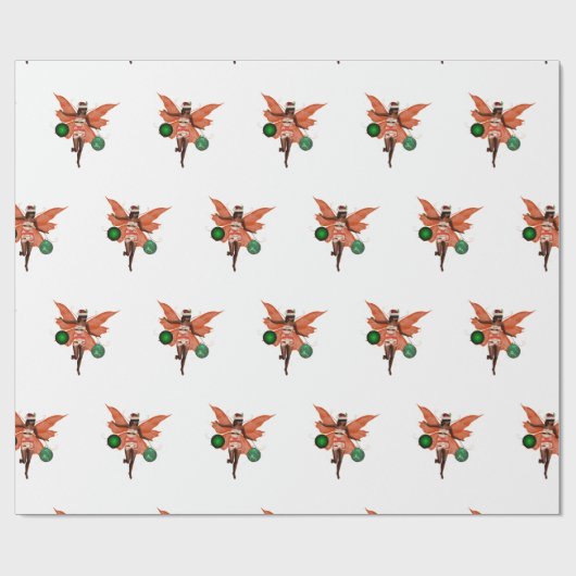 アフリカ系アメリカ人クリスマスフェアリーラッピング紙 ラッピングペーパー (フラット)