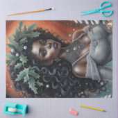 アフリカ系アメリカ人クリスマス女神デコペ紙 薄葉紙 (クラフト)